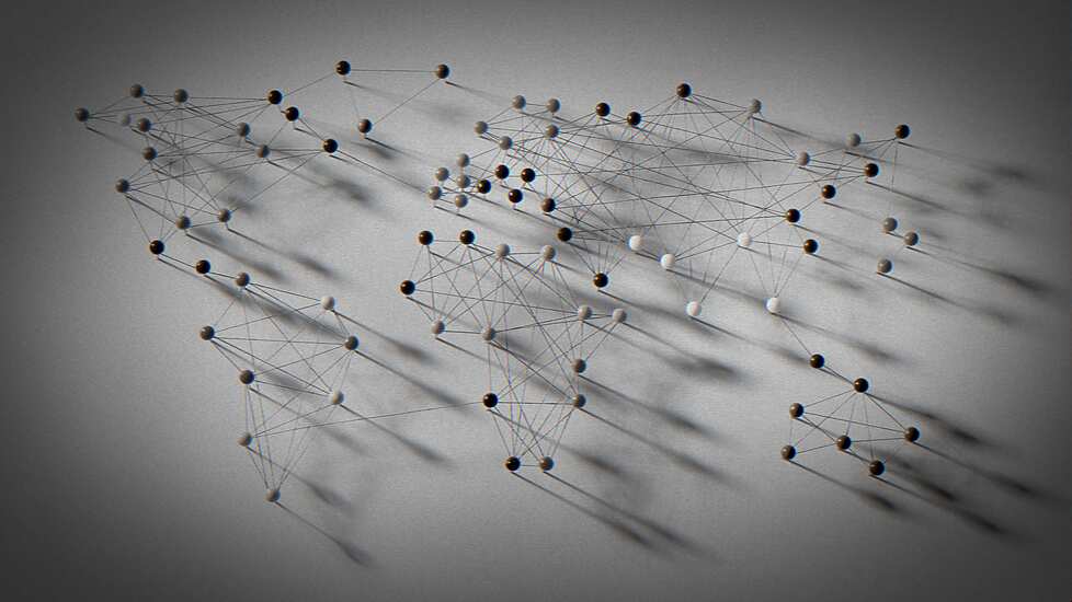 a map of the globae connected by string