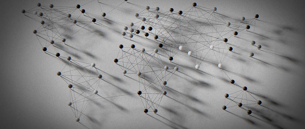 a map of the globae connected by string