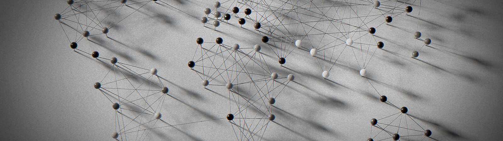 a map of the globae connected by string